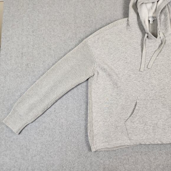 Time and Tru Size XL Long Sleeve Mixed Media Pullover Hoodie Gray - Picture 8 of 16